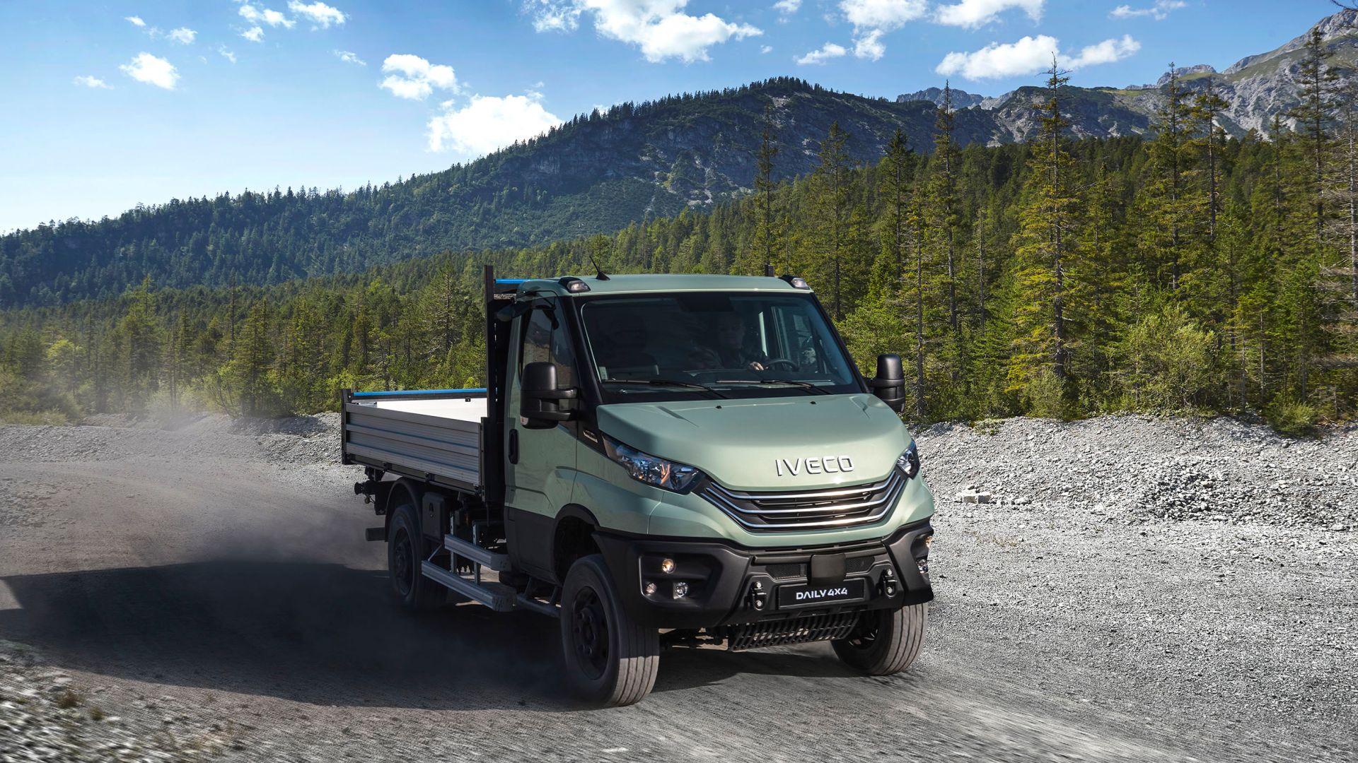 IVECO 4x4 Chassis Cab on gravel road