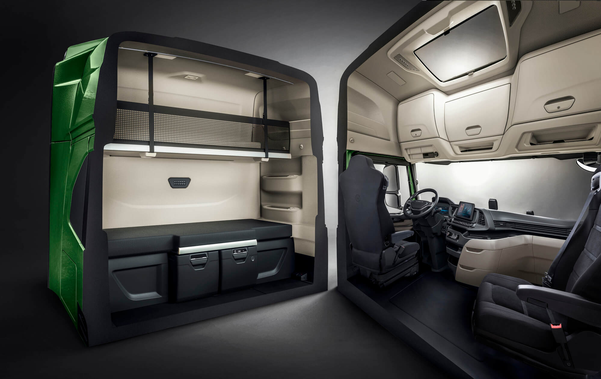 IVECO S-WAY Storage spaces inside the cabin.