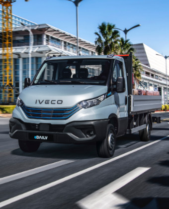 IVECO eDaily Chassis Cab on site.